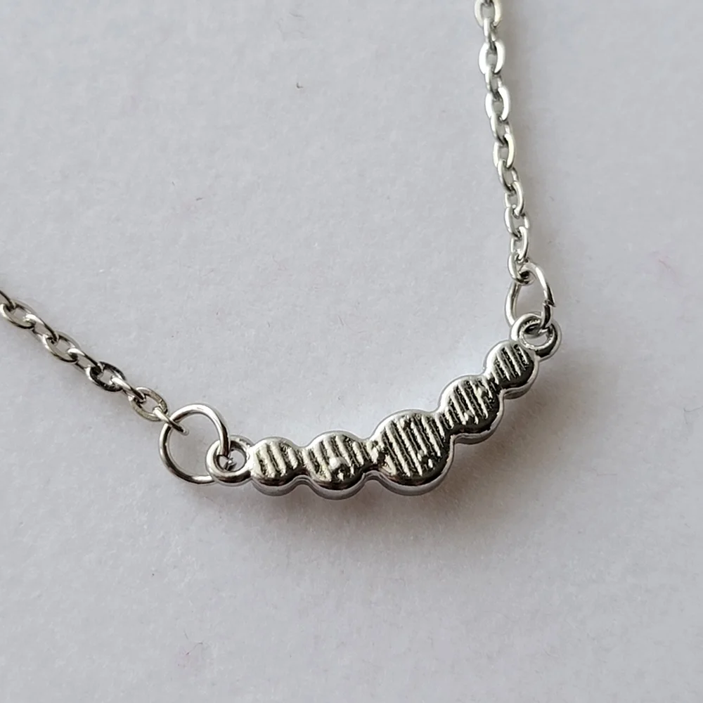 Faux Diamond Necklace Silver Tone Faceted Crystal